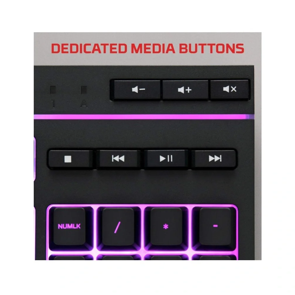 HyperX‎ Alloy Core RGB – Membrane Gaming Keyboard, Comfortable Quiet Silent Keys